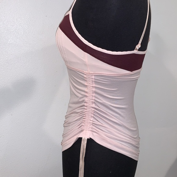 LULULEMON TANK TOP RUFFLE SIDE BABY PINK/ MAROON SIZE 4 - Picture 4 of 9